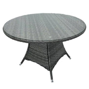 Aura 4 Seater Round Dining Table Set Rattan Garden Set with Raincover