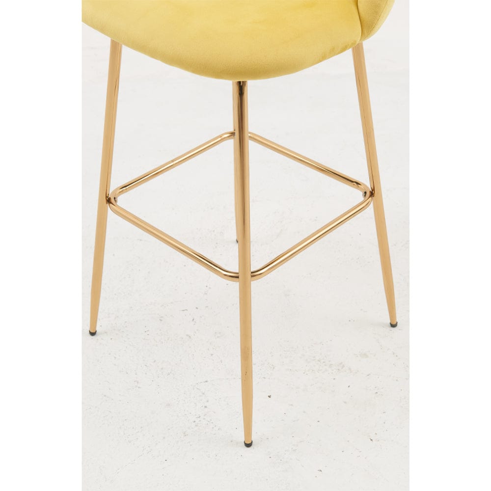 Set Of 2 Aurora Velvet Bar Stool