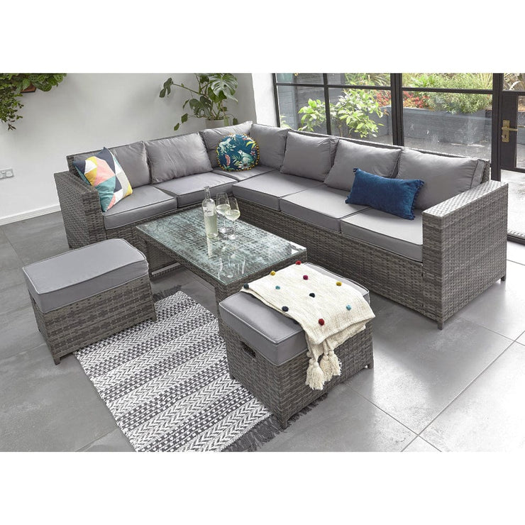 Barcelona Grey Modular 8 Seater Rattan Corner Sofa Set, Garden Furniture, Furniture Maxi, Furniture Maxi