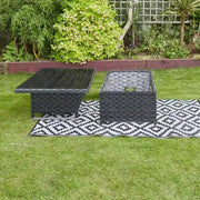 Barcelona 9 Seater Rattan Garden Dining Set with Rising Table In Black