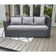 Barcelona 9 Seater Rattan Garden Dining Set with Rising Table In Black