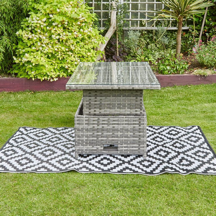 Barcelona 9 Seater Rattan Garden Dining Set with Rising Table In Grey