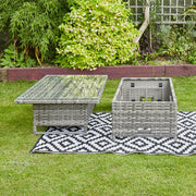 Barcelona 9 Seater Rattan Garden Dining Set with Rising Table In Grey