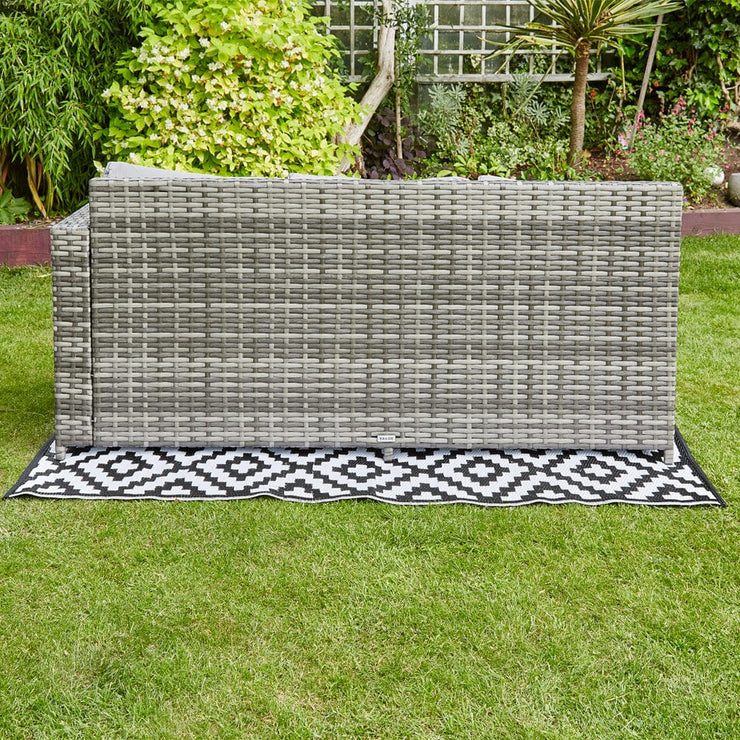 Barcelona 9 Seater Rattan Garden Dining Set with Rising Table In Grey