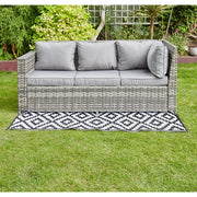 Barcelona 9 Seater Rattan Garden Dining Set with Rising Table In Grey