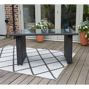 Barcelona 9 Seater Rattan Garden Furniture Dining Set In Black