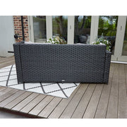 Barcelona 9 Seater Rattan Garden Furniture Dining Set In Black