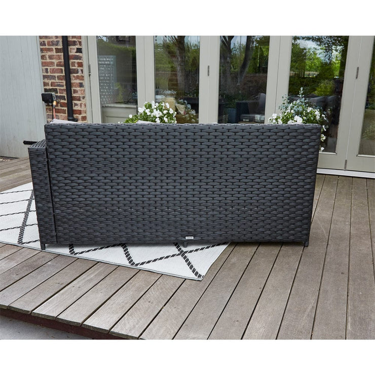 Barcelona 9 Seater Rattan Garden Furniture Dining Set In Black