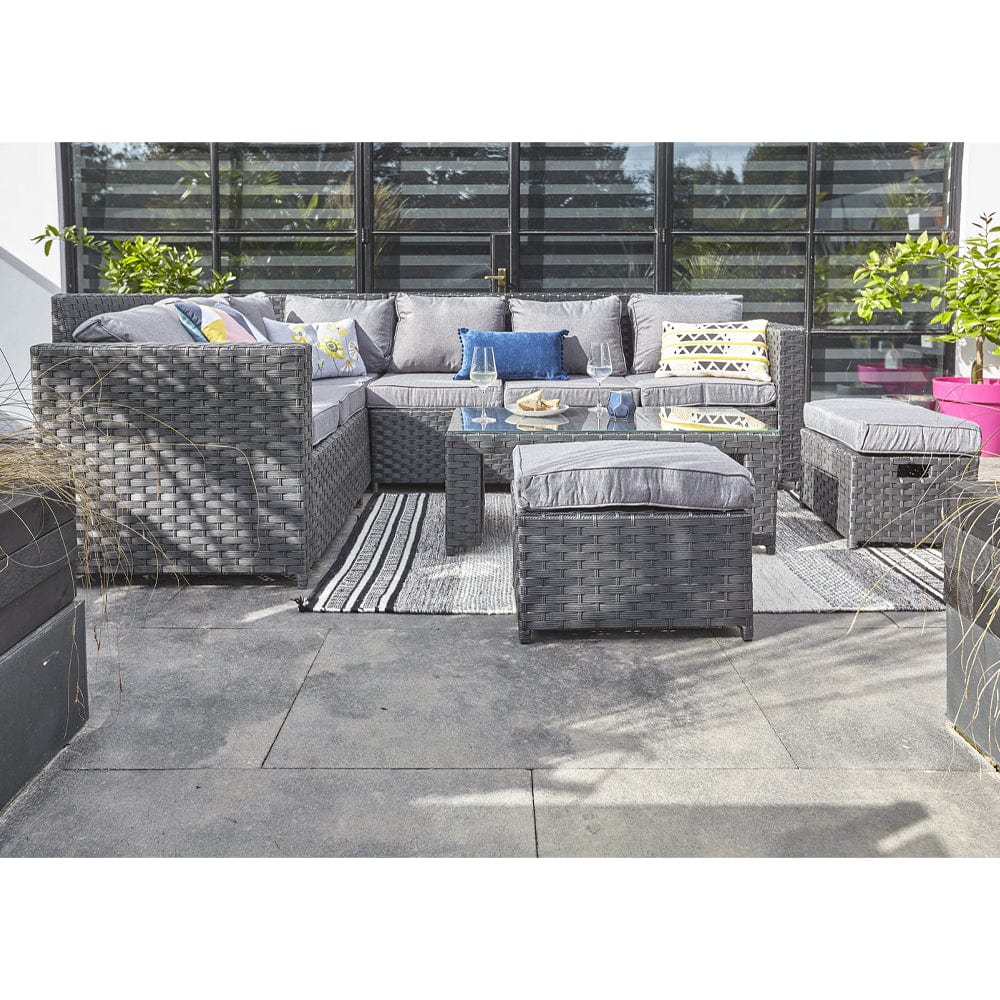 Barcelona Black Modular 8 Seater Rattan Corner Sofa Set, Garden Furniture, Furniture Maxi, Furniture Maxi