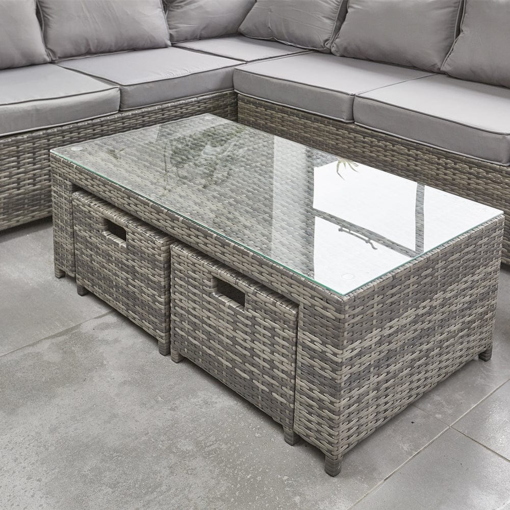 Barcelona Grey Modular 8 Seater Rattan Corner Sofa Set | Furniture