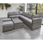 Barcelona Grey Modular 8 Seater Rattan Corner Sofa Set, Garden Furniture, Furniture Maxi, Furniture Maxi