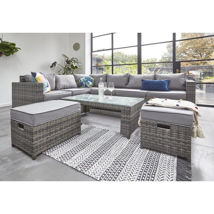 Barcelona Grey Modular 8 Seater Rattan Corner Sofa Set, Garden Furniture, Furniture Maxi, Furniture Maxi