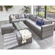 Barcelona Grey Modular 8 Seater Rattan Corner Sofa Set, Garden Furniture, Furniture Maxi, Furniture Maxi