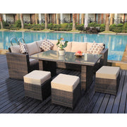 Barcelona 9 Seater Rattan Garden Furniture Dining Set In Brown, Garden Furniture, Furniture Maxi, Furniture Maxi