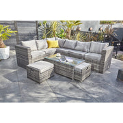 Vancouver 9 Seater Corner Rattan Garden Set In Grey, Garden Furniture, Furniture Maxi, Furniture Maxi