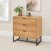 Belluno Industrial Style 3 Drawer Chest Of Drawers Cabinet