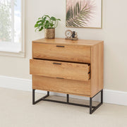 Belluno Industrial Style 3 Drawer Chest Of Drawers Cabinet