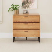 Belluno Industrial Style 3 Drawer Chest Of Drawers Cabinet