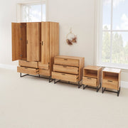 Belluno Industrial Style Bedroom Set with Wardrobe Chest and 2 Bedsides