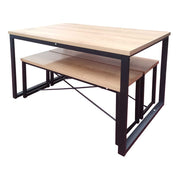 Belluno Industrial Style Dining Table Set with 2 Benches