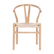 Set Of 2 Boho Beech Wood Dining Chairs