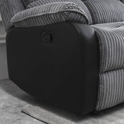 Boston Grey Plush Fabric 3 Seater Recliner - Furniture Maxi