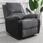 Boston Grey Plush Fabric Recliner Armchair - Furniture Maxi