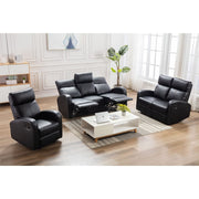 Boston 3+2+1 Black Leather Recliner Sofa Set, Living Room Furniture, Furniture Maxi, Furniture Maxi