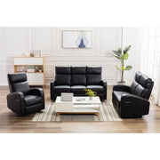 Boston 3+2+1 Black Leather Recliner Sofa Set, Living Room Furniture, Furniture Maxi, Furniture Maxi