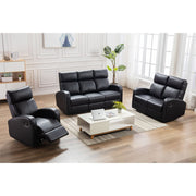 Boston 3+2+1 Black Leather Recliner Sofa Set, Living Room Furniture, Furniture Maxi, Furniture Maxi