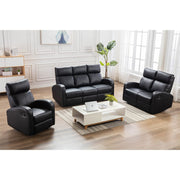 Boston 3+2+1 Black Leather Recliner Sofa Set, Living Room Furniture, Furniture Maxi, Furniture Maxi