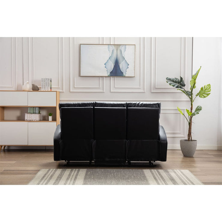 Boston 3+2+1 Black Leather Recliner Sofa Set, Living Room Furniture, Furniture Maxi, Furniture Maxi