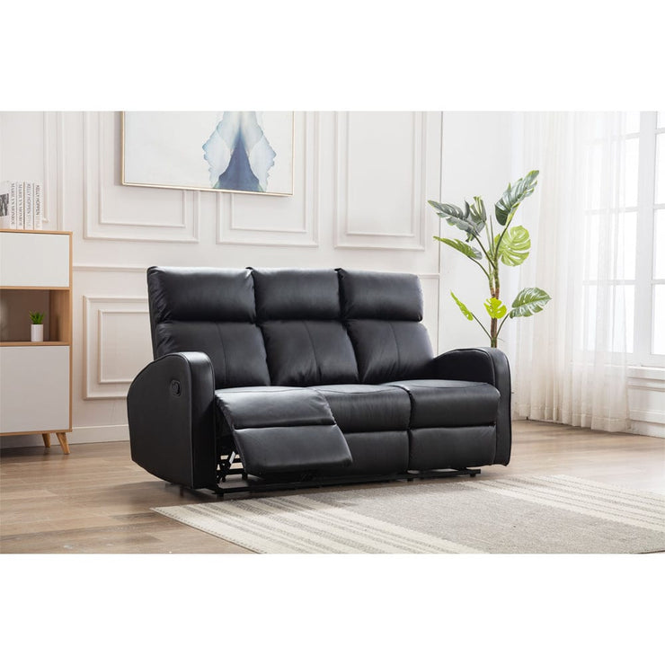 Boston 3+2+1 Black Leather Recliner Sofa Set, Living Room Furniture, Furniture Maxi, Furniture Maxi