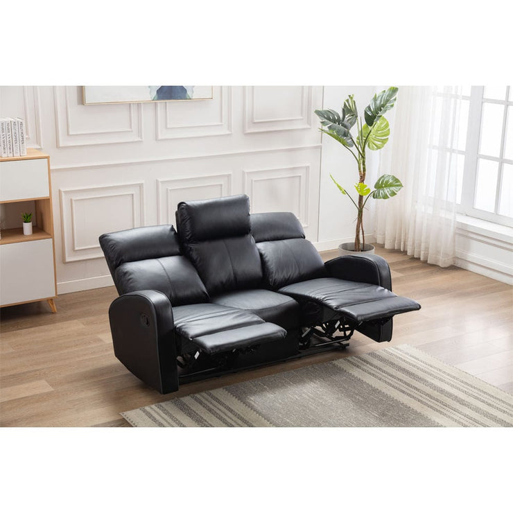 Boston 3+2 Black Leather Recliner Sofa Set, Living Room Furniture, Furniture Maxi, Furniture Maxi