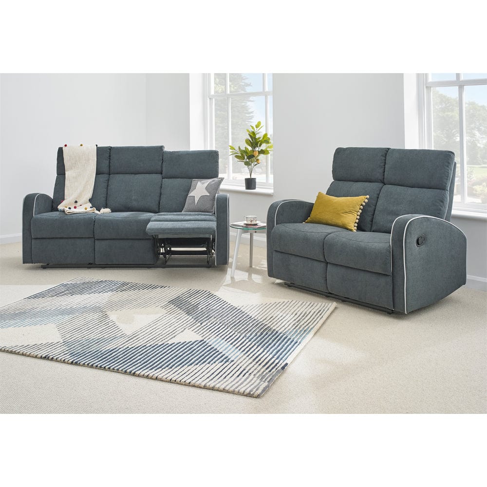 Dark Grey Fabric Recliner Sofa Set