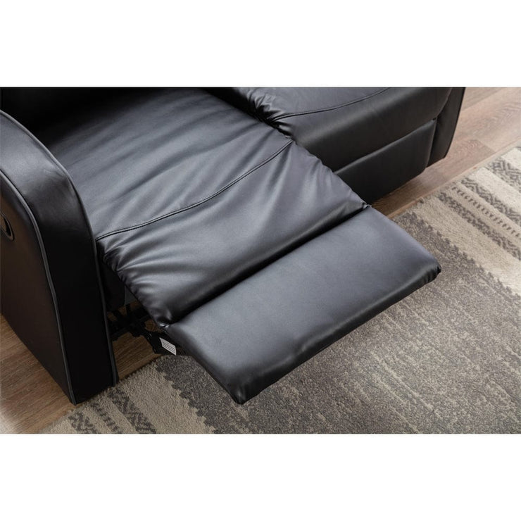 Boston Black Leather 2 Seater Recliner Sofa | Furniture Maxi