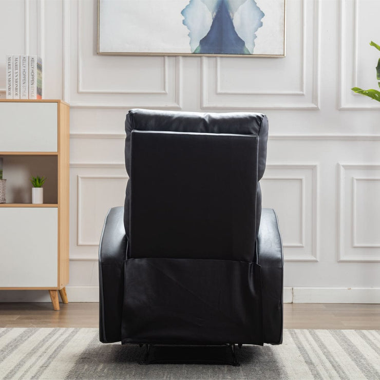 Boston Black Leather Recliner Armchair - Furniture Maxi