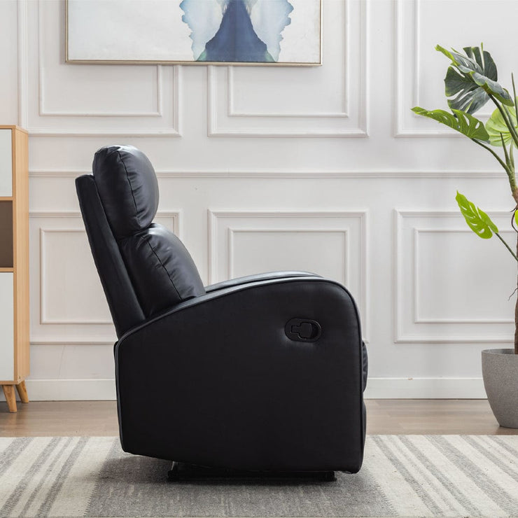 Boston Black Leather Recliner Armchair - Furniture Maxi