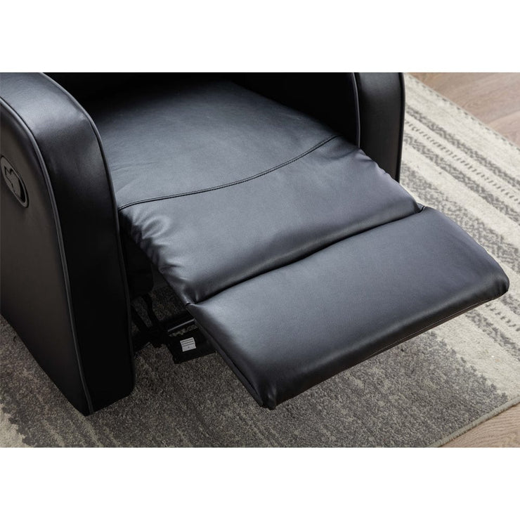 Boston Black Leather Recliner Armchair - Furniture Maxi
