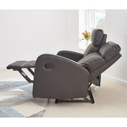 Boston Brown Leather 3 Seater Recliner Sofa - Furniture Maxi