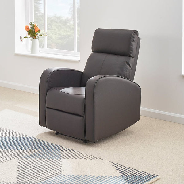 Boston Brown Leather Recliner Armchair Furniture Maxi