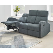 Boston Dark Grey Fabric Recliner 3 Seater Sofa - Furniture Maxi