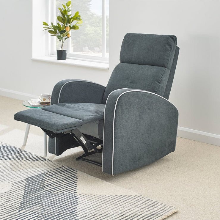 Boston Dark Grey Fabric Recliner Armchair - Furniture Maxi