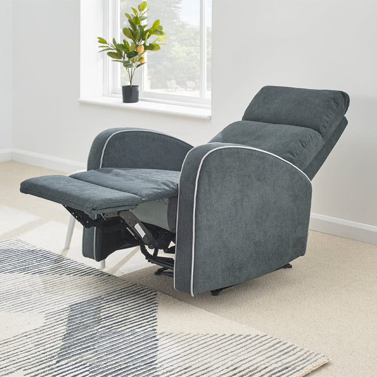 Boston Dark Grey Fabric Recliner Armchair - Furniture Maxi