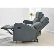 Boston Grey Leather 2 Seater Recliner Sofa - Furniture Maxi