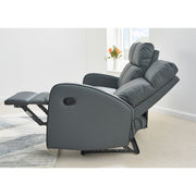 Boston Grey Leather 2 Seater Recliner Sofa - Furniture Maxi