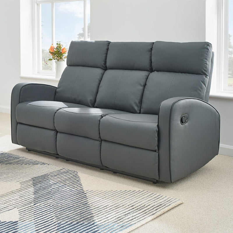 Boston slate grey fabric store 2 seater recliner sofa