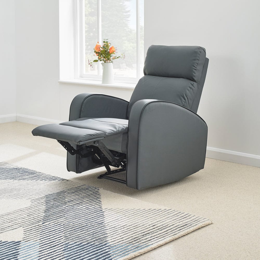 Grey online leather armchair