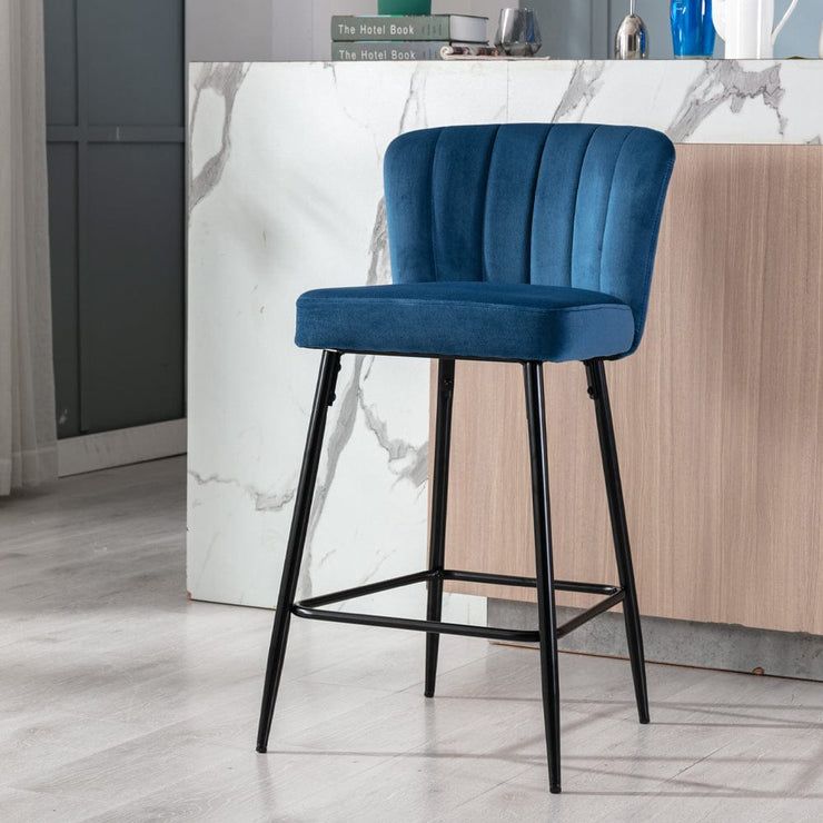 Set Of 2 Caiden Velvet Bar Stool