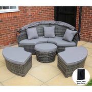 Camrose Rattan Garden Day Bed in Grey